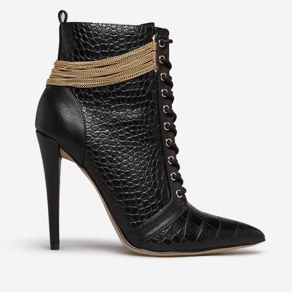 Chain Detail Stiletto Bootie - Picture 4 of 17